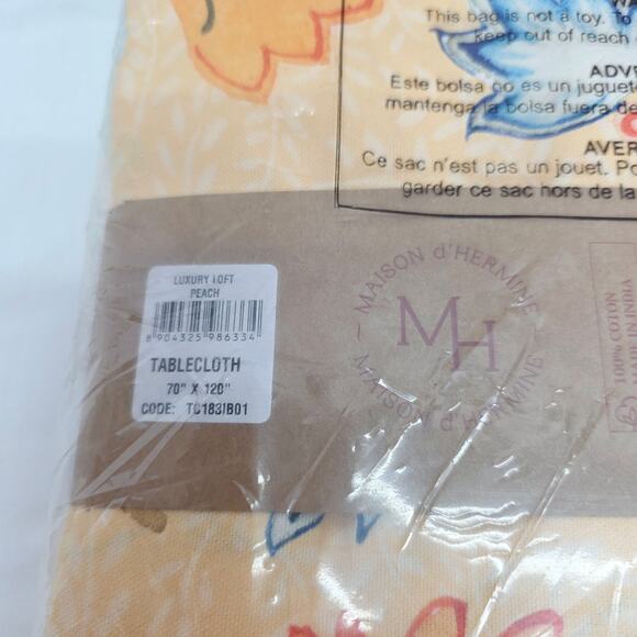 Maison d' Hermine Peach Floral Boho Rectangle Table Cloth 100% Cotton 70 x 120" - Picture 5 of 7